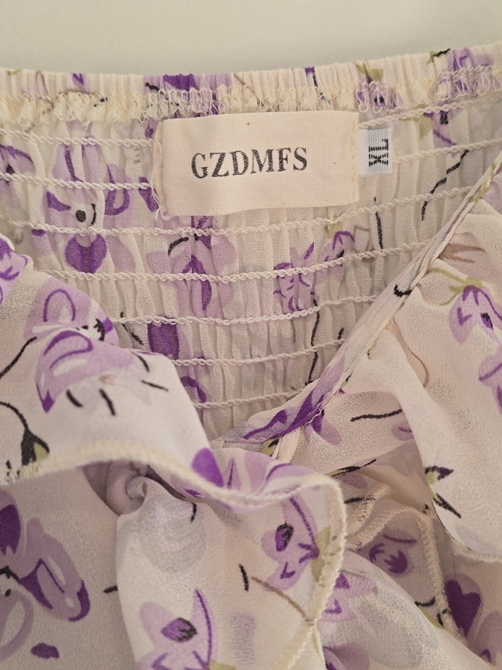 Lavender Floral Ruffle Sun Dress Dress - Picture 3 of 7